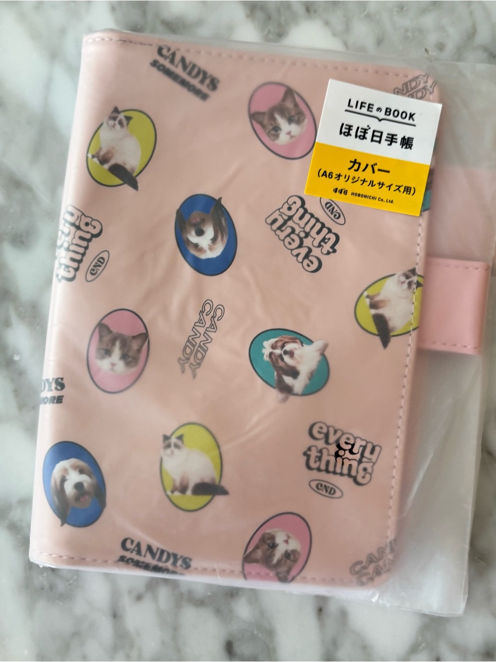 Hononichi Techo A6 Candy Stripper/DOG&CAT RANDOM（pink）
